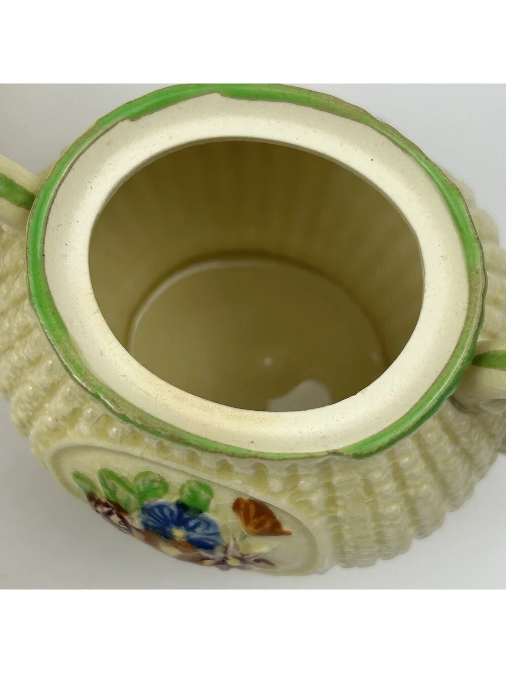 Vintage Made in Japan Hobnail Basketweave Tea Set Teapot Creamer Sugar 3pc ST#41
